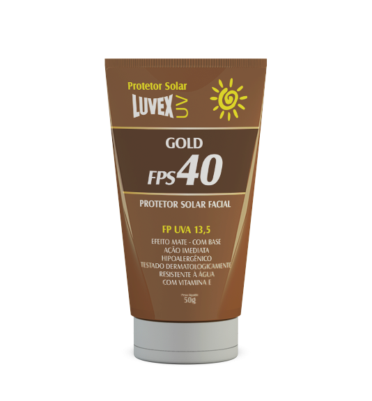 Protetor solar facial FPS 40 Gold vitamina E 